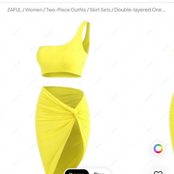 ZAFUL Double-layered One Shoulder Top And Twist Asymmetrical Skirt Set - Picture 2 of 14